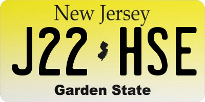 NJ license plate J22HSE