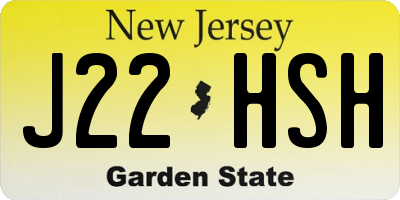 NJ license plate J22HSH