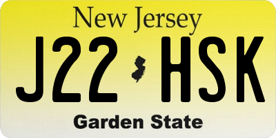 NJ license plate J22HSK