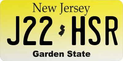 NJ license plate J22HSR