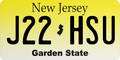 NJ license plate J22HSU