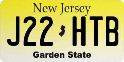 NJ license plate J22HTB