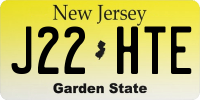 NJ license plate J22HTE