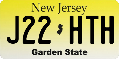 NJ license plate J22HTH