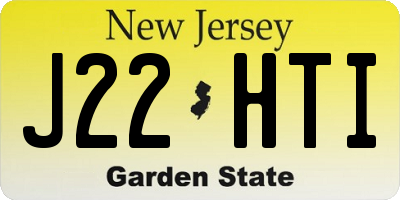 NJ license plate J22HTI