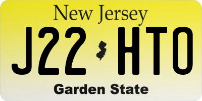 NJ license plate J22HTO