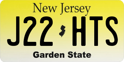 NJ license plate J22HTS