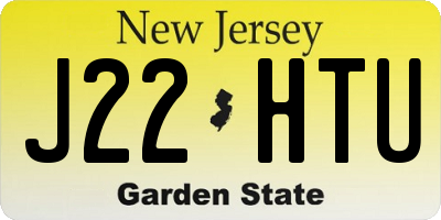 NJ license plate J22HTU