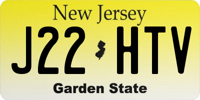 NJ license plate J22HTV