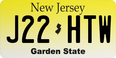 NJ license plate J22HTW