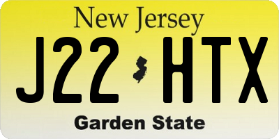NJ license plate J22HTX