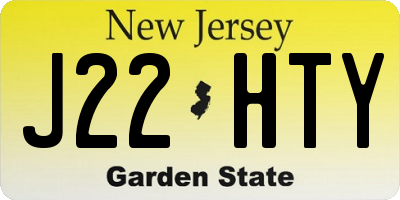 NJ license plate J22HTY