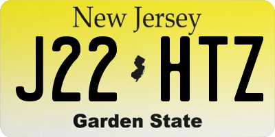 NJ license plate J22HTZ