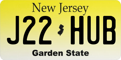 NJ license plate J22HUB