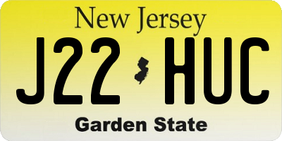 NJ license plate J22HUC