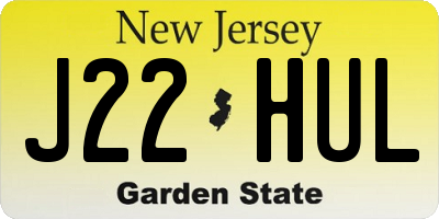 NJ license plate J22HUL