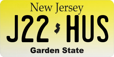 NJ license plate J22HUS