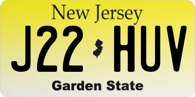 NJ license plate J22HUV