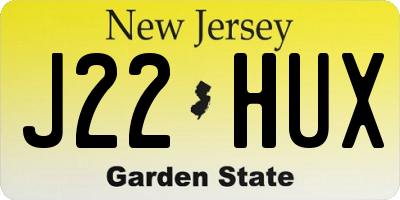 NJ license plate J22HUX
