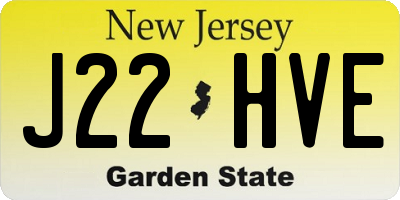 NJ license plate J22HVE