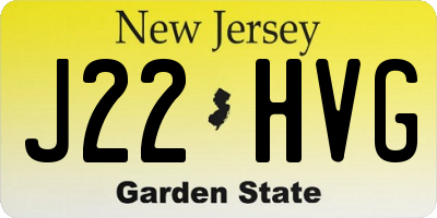 NJ license plate J22HVG