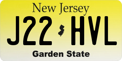 NJ license plate J22HVL