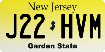 NJ license plate J22HVM