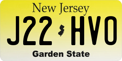 NJ license plate J22HVO