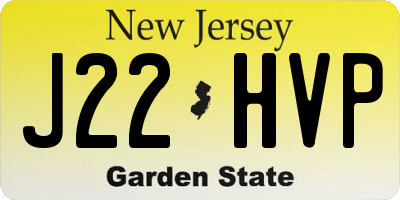 NJ license plate J22HVP