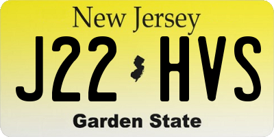 NJ license plate J22HVS