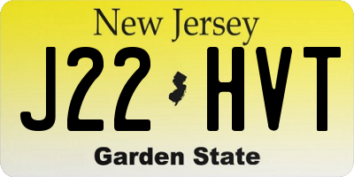 NJ license plate J22HVT