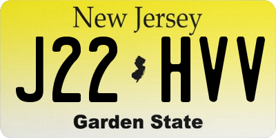 NJ license plate J22HVV