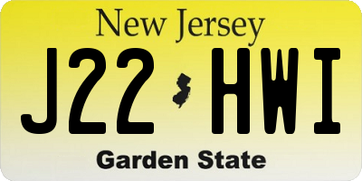 NJ license plate J22HWI