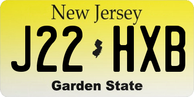 NJ license plate J22HXB