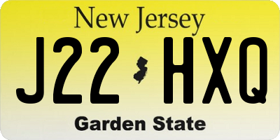 NJ license plate J22HXQ
