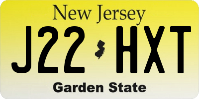 NJ license plate J22HXT