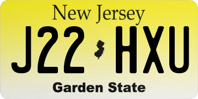 NJ license plate J22HXU