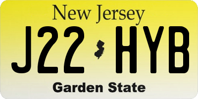 NJ license plate J22HYB