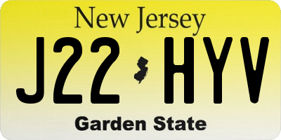 NJ license plate J22HYV