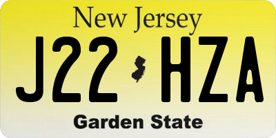 NJ license plate J22HZA