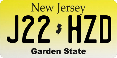 NJ license plate J22HZD