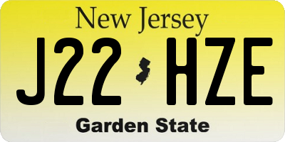 NJ license plate J22HZE