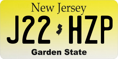 NJ license plate J22HZP