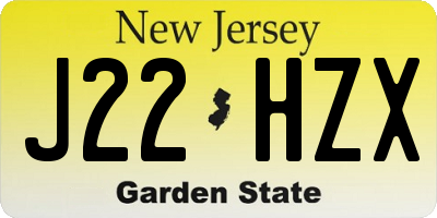 NJ license plate J22HZX