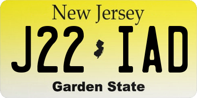 NJ license plate J22IAD