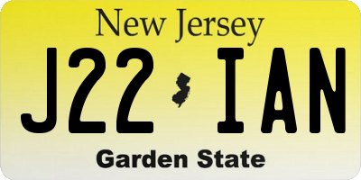 NJ license plate J22IAN