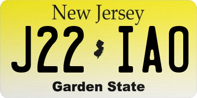 NJ license plate J22IAO