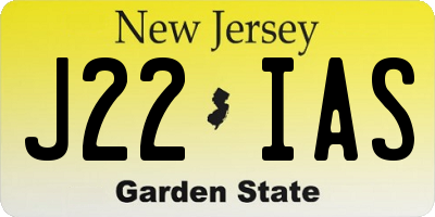 NJ license plate J22IAS