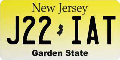 NJ license plate J22IAT
