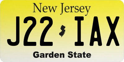 NJ license plate J22IAX